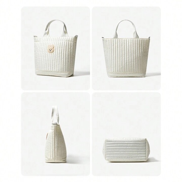 Bunny Quilted Cream Tote 🐰 - Picture 4 of 5